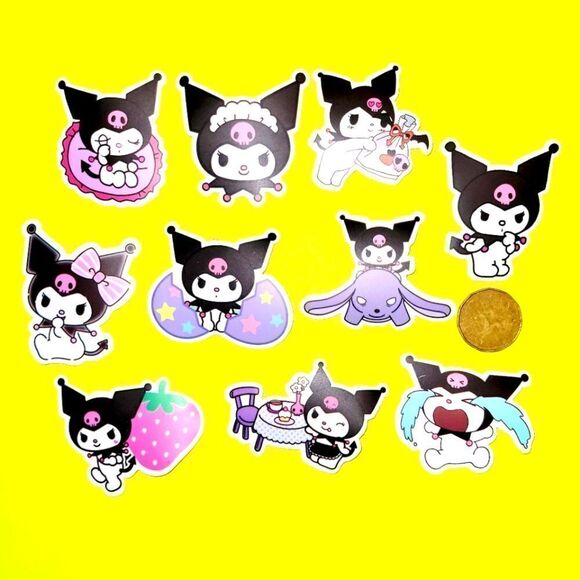 3/$20 Brand New 10x Sanrio Kuromi Waterproof Stickers B - Picture 1 of 1